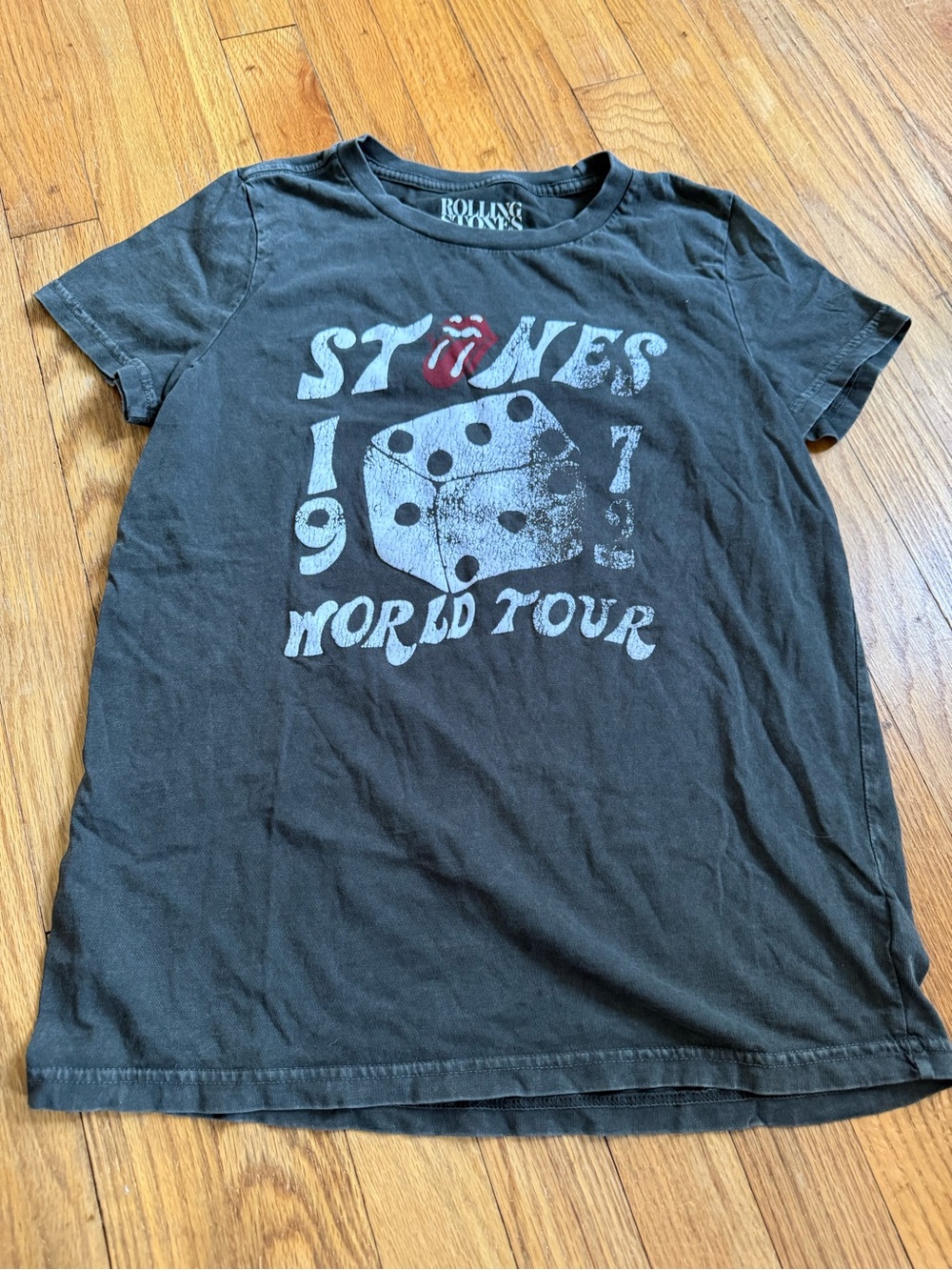 Lucky Brand Black Short Sleeve Graphic Tee with Red Accent